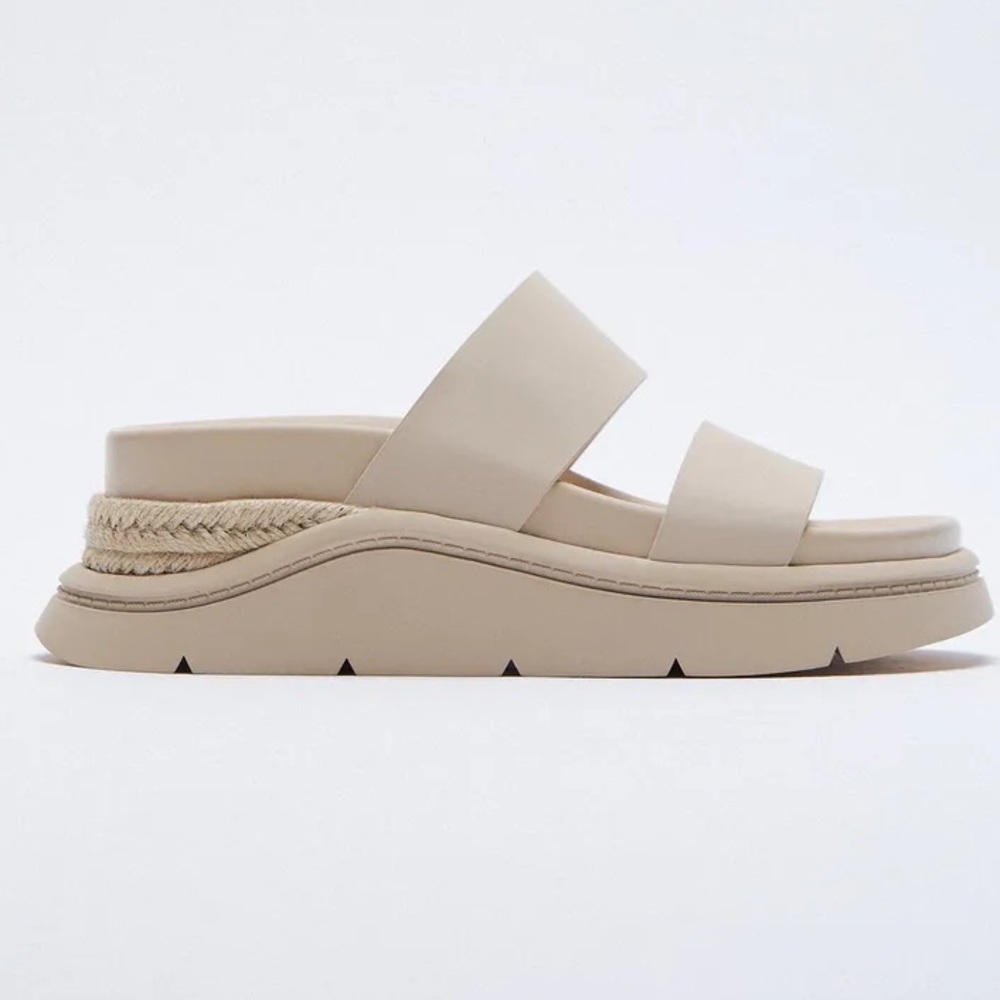 Zara rubberized low heel sport sandals